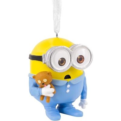 Hallmark Bob de Minion Hangende Ornament, Kerstboomdecoratie van hars Minions, Despicable Me, wit lint om op te hangen, 5,1x3,8x3,8cm, Hallmark Bob de Minion Hangende Ornament, Kerstboomdecoratie van hars Minions, Despicable Me, wit lint om op te hangen, 5,1x3,8x3,8cm,