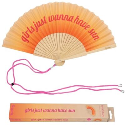 Fisura Originele Have Sun Handwaaier Have Sun Moderne gekleurde handventilator van hout kleurverloop oranje inclusief hanger grappig cadeau-idee 42,5 x 23 cm Fisura Originele Have Sun Handwaaier Have Sun Moderne gekleurde handventilator van hout kleurverloop oranje inclusief hanger grappig cadeau-idee 42,5 x 23 cm