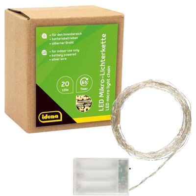 IDENA 31118 - Micro lichtketting met 20 warmwitte LED's - Binnengebruik IDENA 31118 - Micro lichtketting met 20 warmwitte LED's - Binnengebruik
