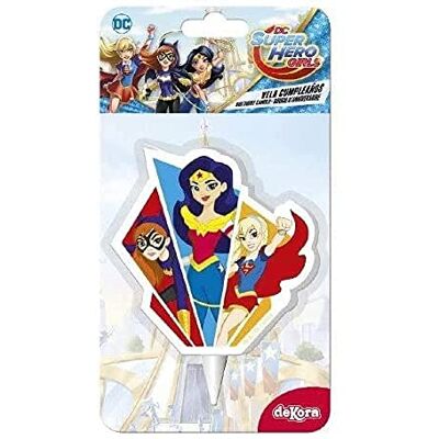 dekora 346198 Super Hero Girls kaars voor decoratie, meerkleurig dekora 346198 Super Hero Girls kaars voor decoratie, meerkleurig