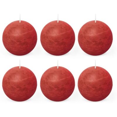 Spaas Rustieke geurloze bolkaars 80 mm, ± 24 uur rood Spaas Rustieke geurloze bolkaars 80 mm, ± 24 uur rood