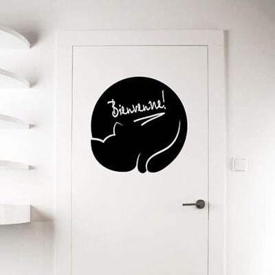 AMBIANCE STICKER Muursticker Kat ontwerp Schoolbord-effect Verwijderbaar Decoratief AMBIANCE STICKER Muursticker Kat ontwerp Schoolbord-effect Verwijderbaar Decoratief