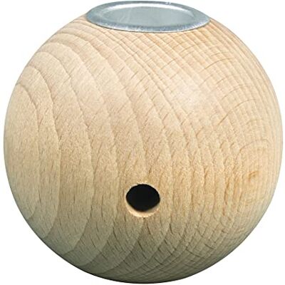 Rayher Kandelaar houten bal, 7 cm ø, ruw houten bal natuur, met metalen kandelaar, kleine kaarsenhouder, rond, beukenhout, met boring, 1 stuk, 63057505 Rayher Kandelaar houten bal, 7 cm ø, ruw houten bal natuur, met metalen kandelaar, kleine kaarsenhouder, rond, beukenhout, met boring, 1 stuk, 63057505