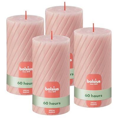 Bolsius Rustieke Stompkaarsen – Geribbeld – Lichtroze – Set van 4 – 13 cm – Decoratieve Huishoudkaarsen – Gemaakt van Natuurlijke Plantaardige Was – Palmolievrij Bolsius Rustieke Stompkaarsen – Geribbeld – Lichtroze – Set van 4 – 13 cm – Decoratieve Huishoudkaarsen – Gemaakt van Natuurlijke Plantaardige Was – Palmolievrij