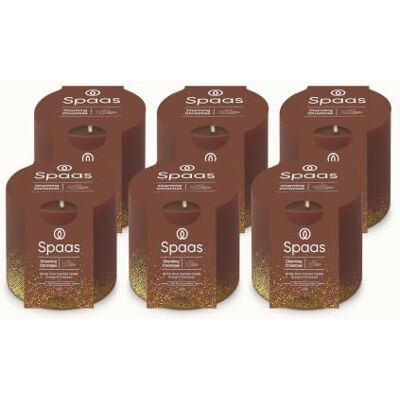 Spaas 6 WinterGlow Geurkaarsen, ± 35 uur, Sinaasappel en Kaneel Spaas 6 WinterGlow Geurkaarsen, ± 35 uur, Sinaasappel en Kaneel