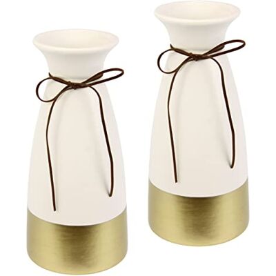 I.GE.A. Decoratieve Vaas 11x24cm Wit 2 stuks - Vaas I.GE.A. Decoratieve Vaas 11x24cm Wit 2 stuks - Vaas