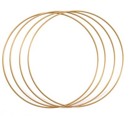 Creative Metalen Ring Cirkel Ø 25 cm x 3 mm 4x Antiek Goud Frame voor Hobby, Decoratie, Knutselen, Bloemschikken, Haken, Kerstkrans, Dromenvanger, Mandala en Macramé Creative Metalen Ring Cirkel Ø 25 cm x 3 mm 4x Antiek Goud Frame voor Hobby, Decoratie, Knutselen, Bloemschikken, Haken, Kerstkrans, Dromenvanger, Mandala en Macramé