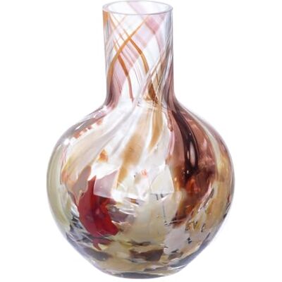 ART Decoratieve vaas bloemenvaas glazen vaas van gekleurd glas decoratie woonkamer cadeau voor vrouwen hoogte 21 cm bruin rood ART Decoratieve vaas bloemenvaas glazen vaas van gekleurd glas decoratie woonkamer cadeau voor vrouwen hoogte 21 cm bruin rood