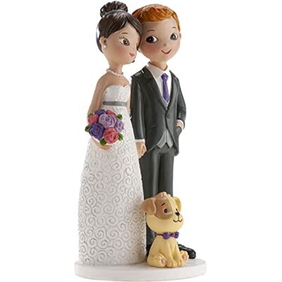 dekora 305104 Decoratie voor bruidstaart figuur bruidstaart bruidegom en hond 16 cm,Meerkleurig dekora 305104 Decoratie voor bruidstaart figuur bruidstaart bruidegom en hond 16 cm,Meerkleurig