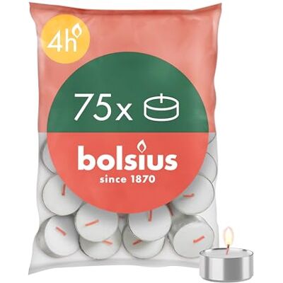 Bolsius Theelicht - 75 stuks - 4 uur brandduur Bolsius Theelicht - 75 stuks - 4 uur brandduur