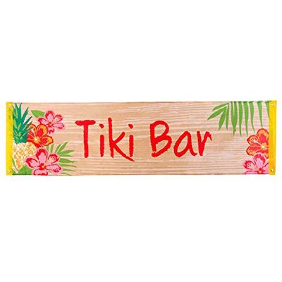 Boland Banner Tiki Bar, 50 x 180 cm Polyester decoratie om op te hangen, zwembad, strandfeest, banner Boland Banner Tiki Bar, 50 x 180 cm Polyester decoratie om op te hangen, zwembad, strandfeest, banner