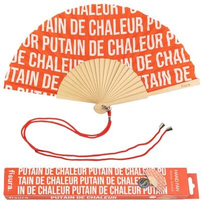 Fisura Originele waaier met inscriptie "P*tain de vest". Moderne en grappige houten waaier met patroon, 42,5 x 23 cm., vest, rood patroon, 25 x 4 x 15,5 Fisura Originele waaier met inscriptie "P*tain de vest". Moderne en grappige houten waaier met patroon, 42,5 x 23 cm., vest, rood patroon, 25 x 4 x 15,5