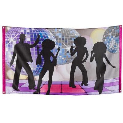 Boland Banner Disco Fever, 90 x 150 cm Polyester vlag voor verjaardag, carnaval en jaren 70-feest Boland Banner Disco Fever, 90 x 150 cm Polyester vlag voor verjaardag, carnaval en jaren 70-feest