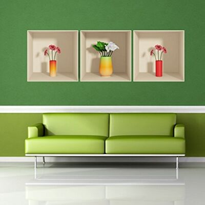 Ambiance Sticker 3D Zelfklevende stickers, muursticker, bloemen, muurstickers, slaapkamer, volwassenen, 3D, wanddecoratie, woonkamer, muurstickers Trompe l'oeil bloemen, 30 x 90 cm Ambiance Sticker 3D Zelfklevende stickers, muursticker, bloemen, muurstickers, slaapkamer, volwassenen, 3D, wanddecoratie, woonkamer, muurstickers Trompe l'oeil bloemen, 30 x 90 cm
