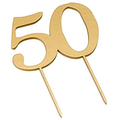 Mopec Cake Topper - Goud - 12 x 17 cm - Set van 2 Mopec Cake Topper - Goud - 12 x 17 cm - Set van 2