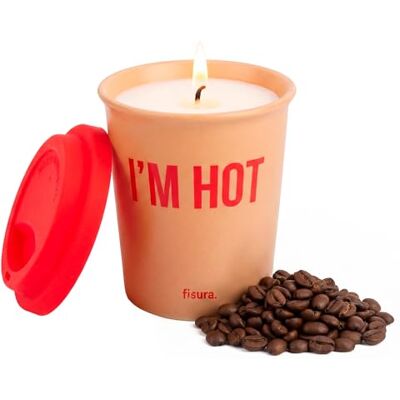 Fisura Originele geurkaars met glas soja kaars met koffiegeur met thermobeker van keramiek in geschenkdoos 40 uur brandduur 507 gram origineel cadeau Fisura Originele geurkaars met glas soja kaars met koffiegeur met thermobeker van keramiek in geschenkdoos 40 uur brandduur 507 gram origineel cadeau