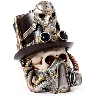 Steampunk schedel gasmasker hoge hoed - Kostuumaccessoire Steampunk schedel gasmasker hoge hoed - Kostuumaccessoire
