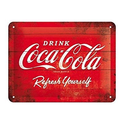 ART Coca-Cola Logo Red Gift idea for Coke fansRetro Tin SignMetal PlaqueVintage design for wall decoration15 x 20 cm ART Coca-Cola Logo Red Gift idea for Coke fansRetro Tin SignMetal PlaqueVintage design for wall decoration15 x 20 cm