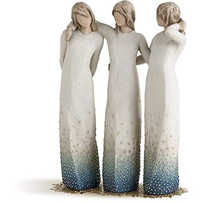 Willow Tree Zijkant, Crème, Goud, Blauw ombré, 9,5 inch Willow Tree Zijkant, Crème, Goud, Blauw ombré, 9,5 inch