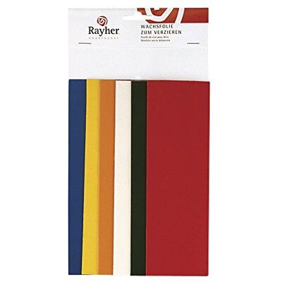 Rayher HOBBY 3102200 Sierwas, basistinten, set van 6 decoratieve wasplaten, gesorteerde kleuren, elk 20 x 6,5 cm, was om kaarsen te versieren, kaarswas, wasfolie Rayher HOBBY 3102200 Sierwas, basistinten, set van 6 decoratieve wasplaten, gesorteerde kleuren, elk 20 x 6,5 cm, was om kaarsen te versieren, kaarswas, wasfolie