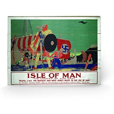 Houten Afdruk Isle Of Man 59x40cm - Print op hout Houten Afdruk Isle Of Man 59x40cm - Print op hout