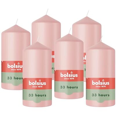 Bolsius Essentials gladde stompkaars lichtroze 12cm 6 stuks decoratieve kaarsen bevat natuurlijke plantaardige was zonder palmolie Bolsius Essentials gladde stompkaars lichtroze 12cm 6 stuks decoratieve kaarsen bevat natuurlijke plantaardige was zonder palmolie