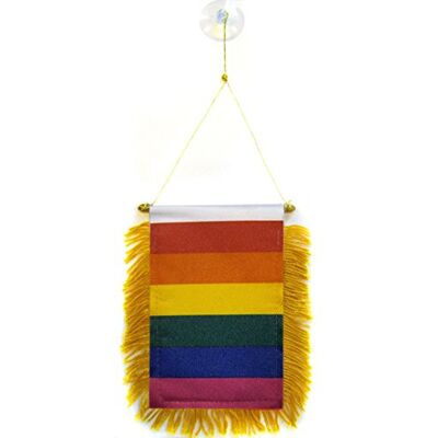 AZ FLAG Rainbow Mini Banner 6'' x 4'' 100% Polyester Gay pride Small Pennant for Car Double-sided Flag with Suction Cup Hanger AZ FLAG Rainbow Mini Banner 6'' x 4'' 100% Polyester Gay pride Small Pennant for Car Double-sided Flag with Suction Cup Hanger