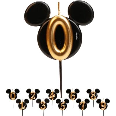 dekora Mickey Mouse Verjaardagskaars Disney Kaarsen Geurloze Paraffine Was Verjaardagsdecoratie Kaarsen met Zwarte en Gouden Mickey Mouse Oren Grootte 8,5 cm Nummer 0 dekora Mickey Mouse Verjaardagskaars Disney Kaarsen Geurloze Paraffine Was Verjaardagsdecoratie Kaarsen met Zwarte en Gouden Mickey Mouse Oren Grootte 8,5 cm Nummer 0