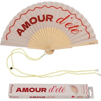 Fisura Originele waaier met het opschrift "Amour d'Eté", moderne en kleurrijke houten waaiers, rode handventilator, inclusief ophanglus, grappig cadeau-idee, 42,5 x 23 cm Fisura Originele waaier met het opschrift "Amour d'Eté", moderne en kleurrijke houten waaiers, rode handventilator, inclusief ophanglus, grappig cadeau-idee, 42,5 x 23 cm