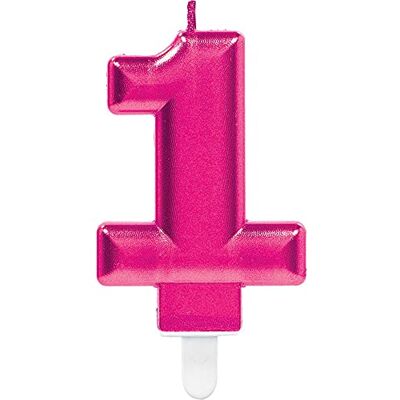 amscan 9901783 Aantal Kaars #1 Metallic Roze-1 PC amscan 9901783 Aantal Kaars #1 Metallic Roze-1 PC