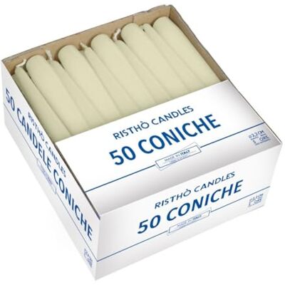 Cereria di Giorgio kegelkaars houders, Was, Room, 2.2 x 25 cm, 50 stuks - Kaarsaccessoires Cereria di Giorgio kegelkaars houders, Was, Room, 2.2 x 25 cm, 50 stuks - Kaarsaccessoires