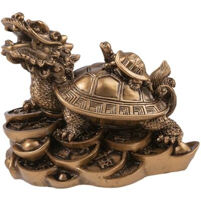 lachineuse Schildpad draak, stijl ivoor, geluksbrenger en bescherming, goud, 12 lachineuse Schildpad draak, stijl ivoor, geluksbrenger en bescherming, goud, 12