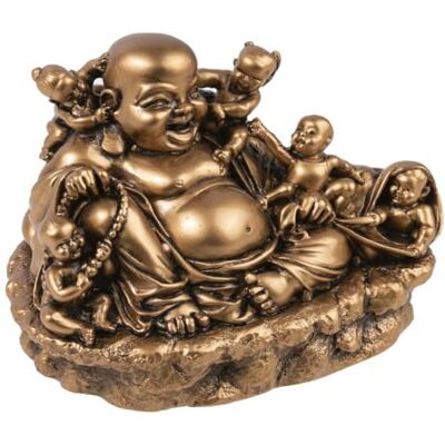 lachineuse Lachend Boeddhabeeld met kinderen 15 cm, goudkleurig Feng Shui-decoratie Chinese zen decoratieobject voor binnen, woonkamer cadeau-idee China Azië veel geluk lachineuse Lachend Boeddhabeeld met kinderen 15 cm, goudkleurig Feng Shui-decoratie Chinese zen decoratieobject voor binnen, woonkamer cadeau-idee China Azië veel geluk