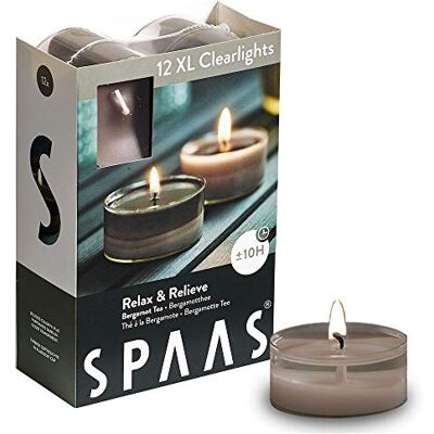 Spaas 12 Maxi Geurige Theelichten - Transparante houder - Relax & Relieve Spaas 12 Maxi Geurige Theelichten - Transparante houder - Relax & Relieve