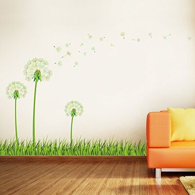 WALPLUS Muurtattoo, brandt in het donker, paardenbloem, verwijderbaar, zelfklevend, vinyl, thuisdecoratie, voor woonkamer, slaapkamer, kantoor, kinderkamer, cadeau WALPLUS Muurtattoo, brandt in het donker, paardenbloem, verwijderbaar, zelfklevend, vinyl, thuisdecoratie, voor woonkamer, slaapkamer, kantoor, kinderkamer, cadeau