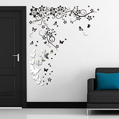 WALPLUS WSM2057 14 spiegel vlinders plus WS9022 vlinder wijnstok muur kunst muurschilderingen kinderkamer kantoor woondecoratie WALPLUS WSM2057 14 spiegel vlinders plus WS9022 vlinder wijnstok muur kunst muurschilderingen kinderkamer kantoor woondecoratie