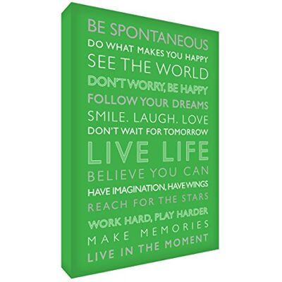 504 RECORDS. Feel Good Art Gallery verpakt Box canvas, het solide front paneel (40 x 30 x 4 cm, middelgroot, groen, BE HAPPY) 504 RECORDS. Feel Good Art Gallery verpakt Box canvas, het solide front paneel (40 x 30 x 4 cm, middelgroot, groen, BE HAPPY)
