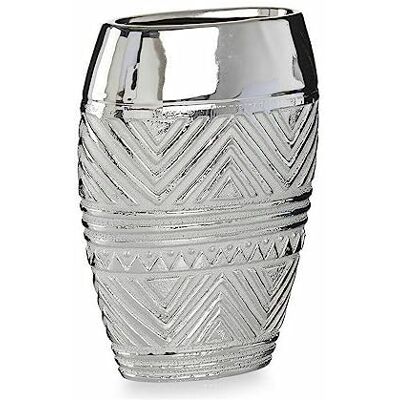 Gift Decor Zilveren Keramische Vaas - Breedte - 6 Stuks Gift Decor Zilveren Keramische Vaas - Breedte - 6 Stuks