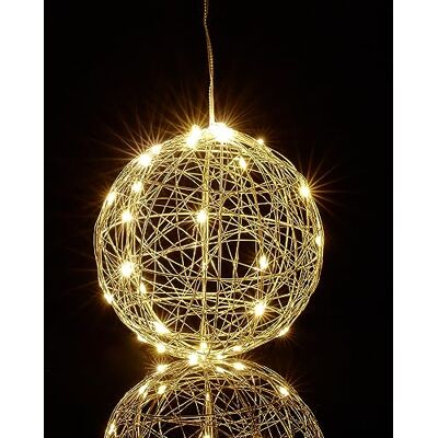 Relaxdays led lichtbol, voor kerst, op batterijen, staand, hangend, met lang snoer, decoratieve bol, Ø 15 cm, zilver Relaxdays led lichtbol, voor kerst, op batterijen, staand, hangend, met lang snoer, decoratieve bol, Ø 15 cm, zilver