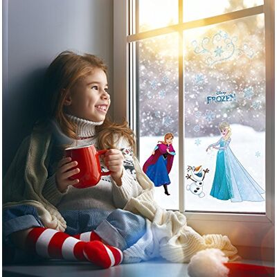 Komar Disney raamsticker, Frozen Snowflake, afmetingen 30 x 30 cm, 2 vellen, kinderkamer, babykamer, raamsticker, raamafbeelding, kleurrijk Komar Disney raamsticker, Frozen Snowflake, afmetingen 30 x 30 cm, 2 vellen, kinderkamer, babykamer, raamsticker, raamafbeelding, kleurrijk