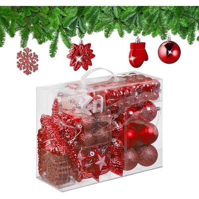 Relaxdays Set van 100 Rode Kerstballen - Decoraties & Ornamenten Relaxdays Set van 100 Rode Kerstballen - Decoraties & Ornamenten