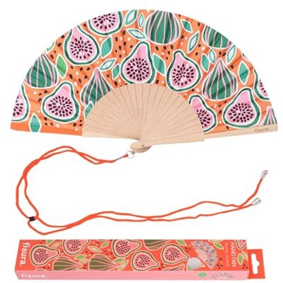 Fisura – Waaier met vijgenprint. Kleurrijke handventilator van hout in een warme oranje tint. Inclusief hanger. Formaat: 42,5 x 23 cm. Fisura – Waaier met vijgenprint. Kleurrijke handventilator van hout in een warme oranje tint. Inclusief hanger. Formaat: 42,5 x 23 cm.