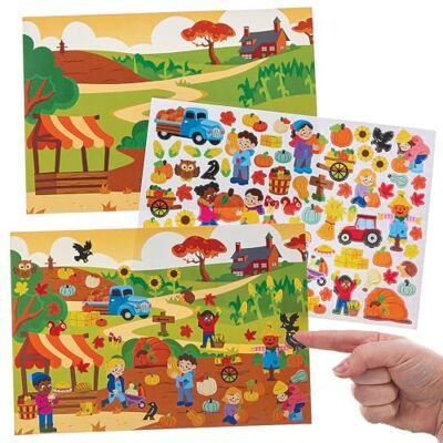 Baker Ross FN586 Pompoenplukstickersets Pakket van 4, herfstthema stickersets voor kinderen met leuke pompoenplukscènes Baker Ross FN586 Pompoenplukstickersets Pakket van 4, herfstthema stickersets voor kinderen met leuke pompoenplukscènes
