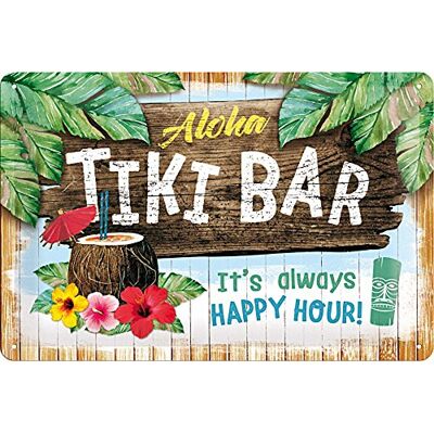 ART Retro metalen bord, 20 x 30 cm, Tiki Bar van metaal, vintage design, Cadeau idee voor de thuisbar ART Retro metalen bord, 20 x 30 cm, Tiki Bar van metaal, vintage design, Cadeau idee voor de thuisbar