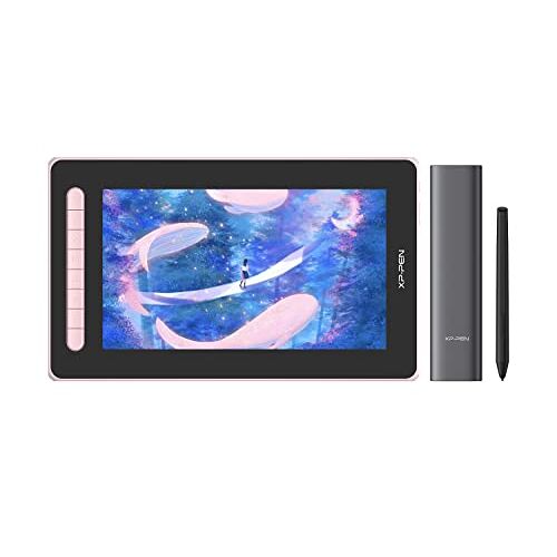 XP-PEN Artist 12 2e generatie grafische tablet 11,9 inch pen display volledig gelamineerd, X3 Smart-Chip batterijloze pen voor beeldbewerking/illustratie (roze)