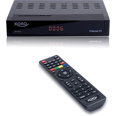 Xoro DVB-C/T2 Combo receiver HRT 8730 Hybrid met USB-mediaspeler, PVR ready, Timeshift, geïntegreerd Irdeto-toegangssysteem voor Freenet TV en 6 maanden tegoed Xoro DVB-C/T2 Combo receiver HRT 8730 Hybrid met USB-mediaspeler, PVR ready, Timeshift, geïntegreerd Irdeto-toegangssysteem voor Freenet TV en 6 maanden tegoed