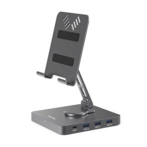 Amsixo 11-in-1 Hub/10-in-1 Hub Stand Type-C Dock Station 4K60Hz PD100W Rotary-Folding Houder Laptop Accessoire Type-C Docking Station Laptop Accessoires