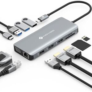 Novoo USB-C Hub - 11-in-1 met 4K HDMI & Ethernet - Uitgebreide uitbreiding Novoo USB-C Hub - 11-in-1 met 4K HDMI & Ethernet - Uitgebreide uitbreiding