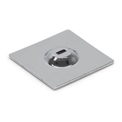 Waytex Zelfklevende ankerplaat met standaard veiligheidsslot voor laptopkabels, pc, smartphone, tablet, vierkante plaat, 5 x 5 cm, verchroomd Waytex Zelfklevende ankerplaat met standaard veiligheidsslot voor laptopkabels, pc, smartphone, tablet, vierkante plaat, 5 x 5 cm, verchroomd