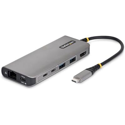 StarTech 7-in-1 USB-C HDMI Dock, 4K 60Hz, 140W, 5-Port 5Gbps, GbE USB 5Gbps hub, Gigabit Ethernet, Compatibel met MacBook, Dell, ThinkPad en HP StarTech 7-in-1 USB-C HDMI Dock, 4K 60Hz, 140W, 5-Port 5Gbps, GbE USB 5Gbps hub, Gigabit Ethernet, Compatibel met MacBook, Dell, ThinkPad en HP
